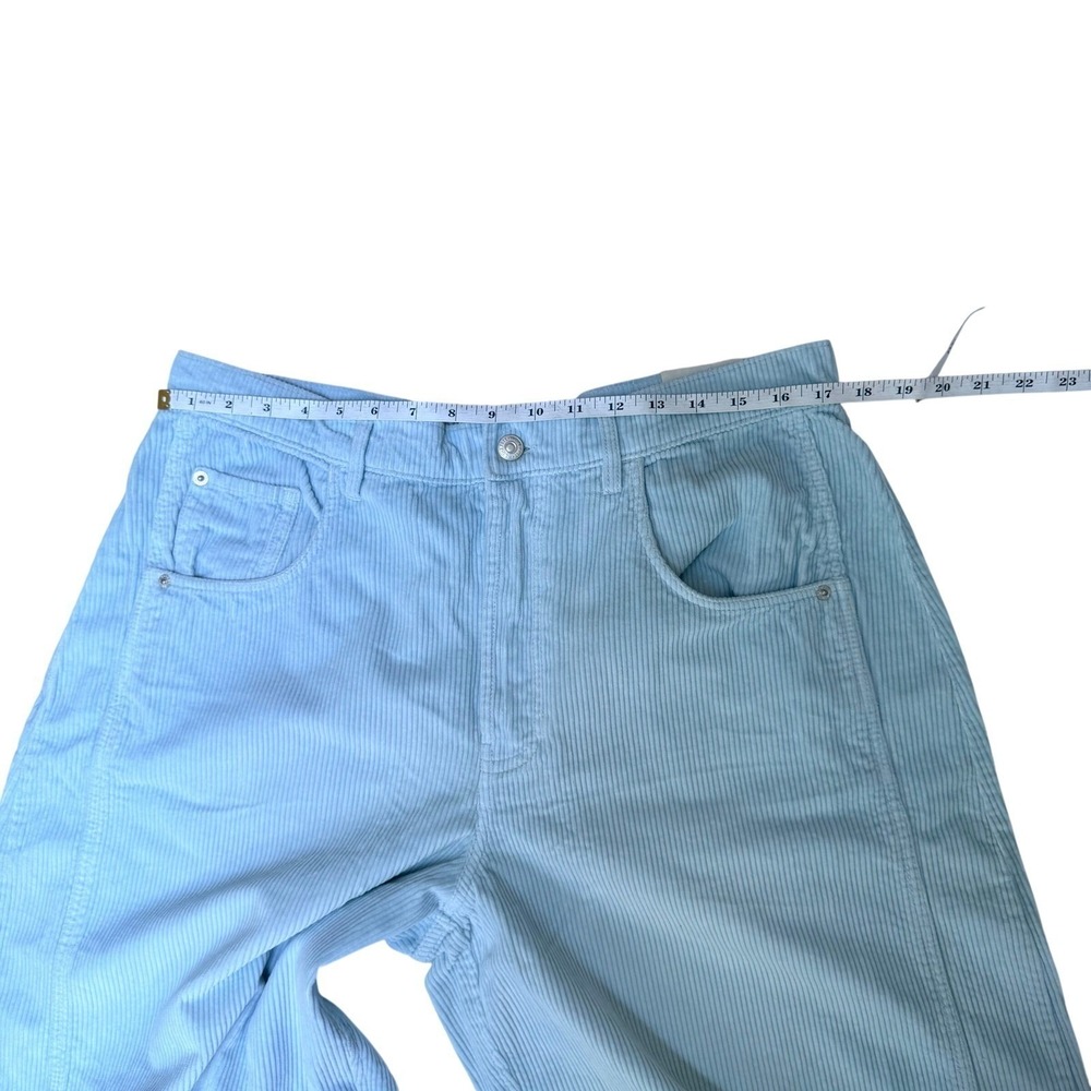 We The Free Good Luck Mid Rise Barrel Pants 32 Light Blue Corduroy Wide Leg NWOT - Picture 6 of 8